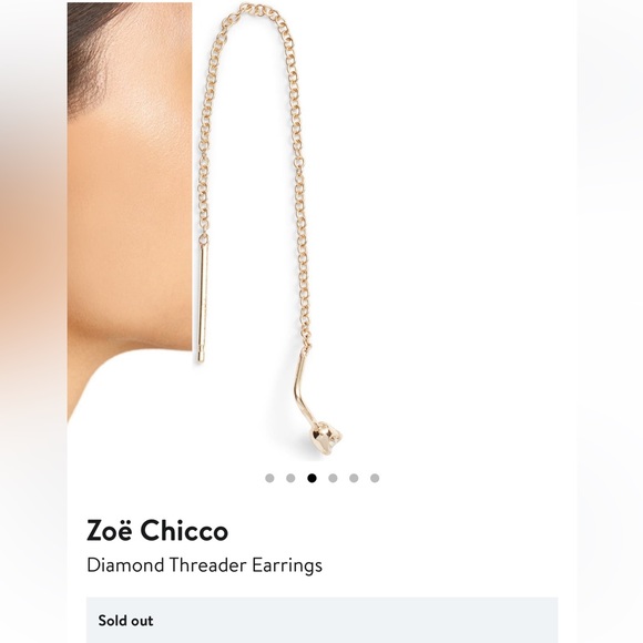 Zoe Chicco diamond and 14k gold threader earrings - Picture 6 of 9